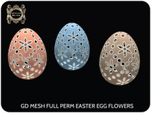 GD MESH FULL PERM EASTER EGG FLOWERS