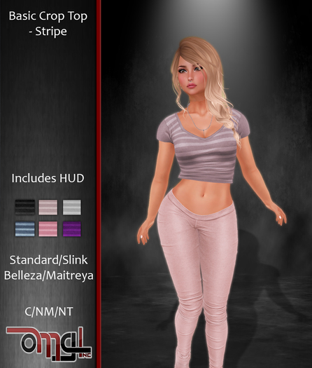 OMG! Inc. - Basic Crop Top - Stripe (Add Me)