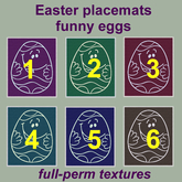 Easter placemats Funny eggs textures pack