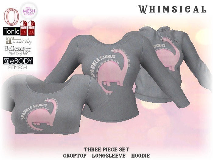 [Whimsical] Girl's Mesh Tops - Sparklesaurus