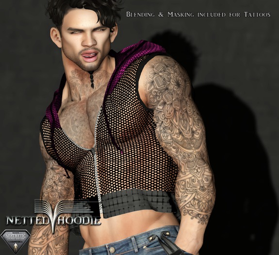 Niramyth Netted Half Hoodie ~Fusha