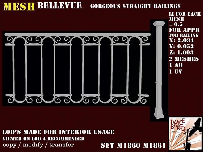 "TB" BV railings straight M1860 M1861