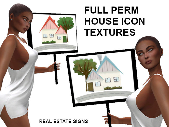 ~Ruby~ Full Perm Icons - 2 House icons with road and tree