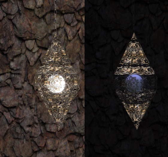 Brassy hanging lamp