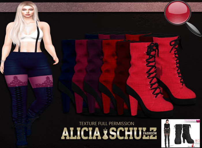 [Alicia Schulz] Texture for Full Perm Lace Up High Heel Boots | Maitreya Slink Belleza Ocacin Classic Avatars 2