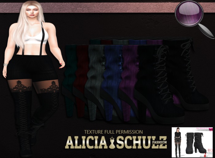 [Alicia Schulz] Texture for MI963608 Lace Up High Heel Boots 1