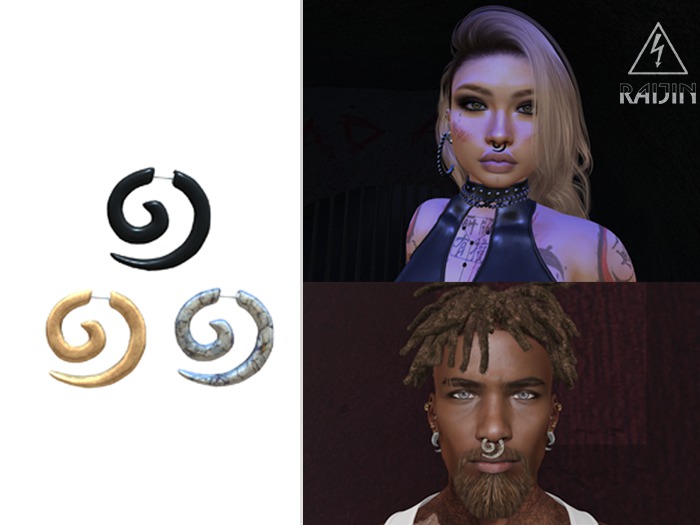 <Raijin> -  [Rasen] Nose Piercing (Walnut)