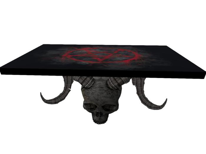 Grunge Pentagram Skull Table