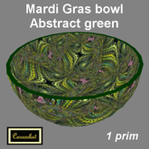 Mardi Gras bowl - abstract green