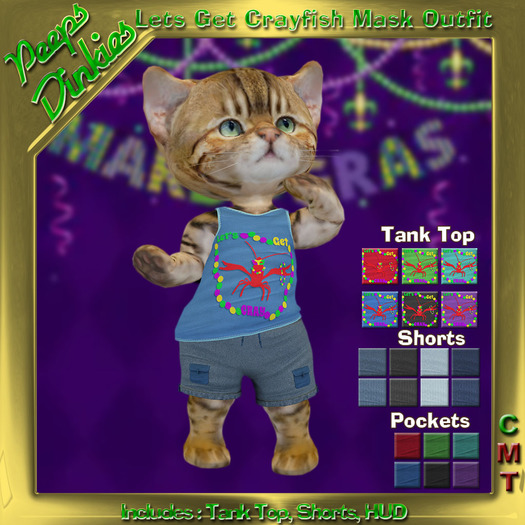 Peeps Dinkies Lets Get Crayfish Mask Outfit