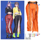 MIWAS / Wheein Zipper pants #Orange