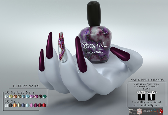 ~~ Ysoral ~~  .: Luxe Nails Marbled Ilona :.(BENTO)