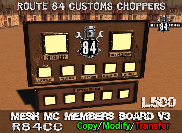 Route 84 Customs - Mesh MC Members Board v3