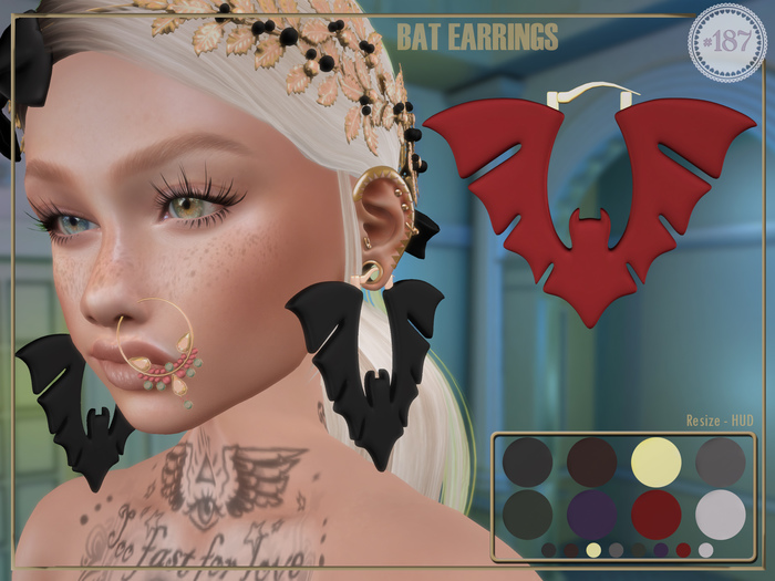 #187# Bat Earrings