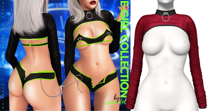 Demon Doll - E-Girl Shrug Top Red Wine