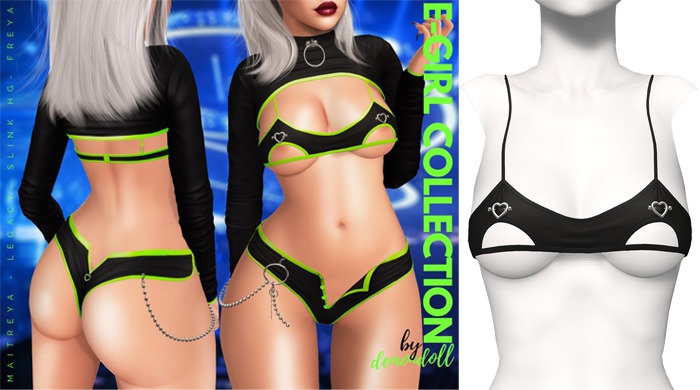 Demon Doll - E-Girl Piercing Bralette Black