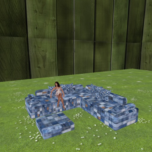 2 Prims Jean Patches Couch Boxed