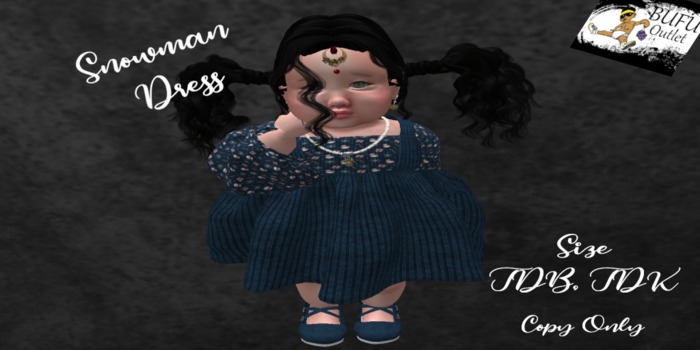 [BuFu]Snowman Dress DrkBlue