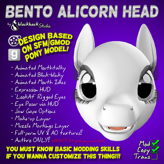 [bbS] Bento Alicorn Head v1.2 (BOX)