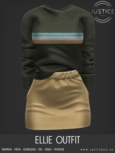 [JUSTICE] ELLIE OUTFIT - OLIVE