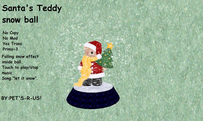 Santa Teddy Snow Ball