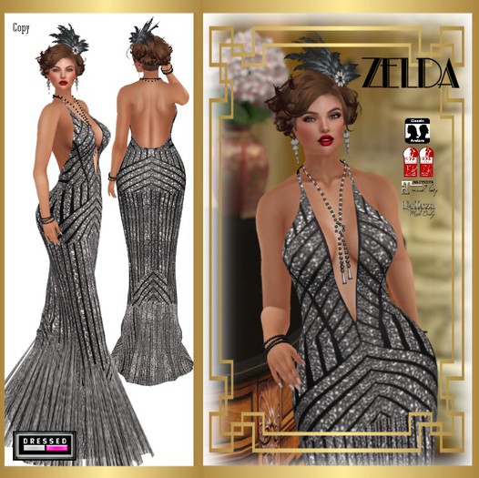 ::DBL:: Zelda Gown (Mesh/Classic Fits) Silver/Blk