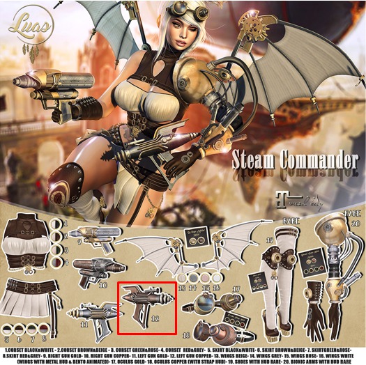 Luas Steam Commander Right Gun Copper