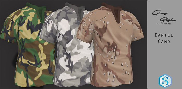 Grey Style shirt Daniel Camo