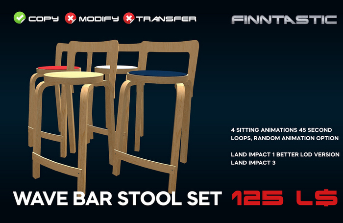 Wave Bar stool set