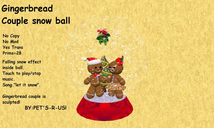 gingerbread couples snow ball