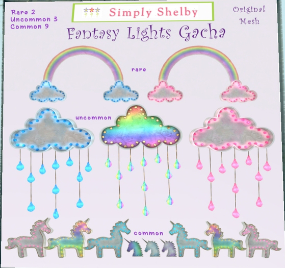 Rainbow Cloud Lights  RARE pink