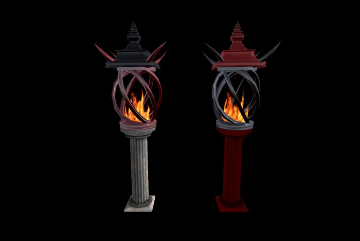 Pillar Stand With Fire V4