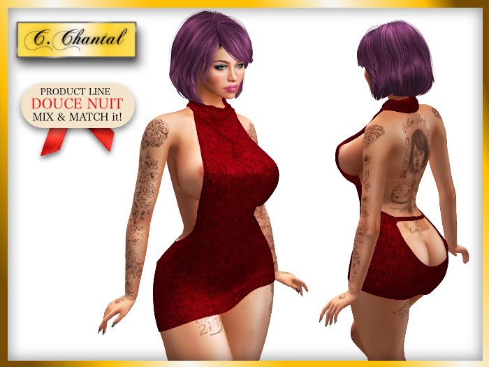 C.CHANTAL Open Back Dress - DOUCE NUIT - RED [Maitreya]