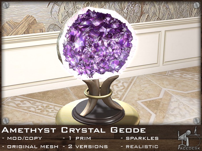 FaceDesk - Amethyst Crystal Geode  