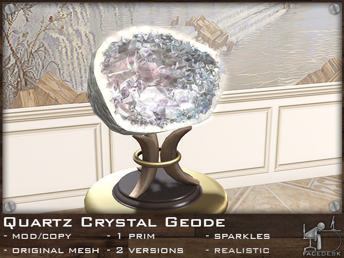FaceDesk - Quartz Crystal Geode