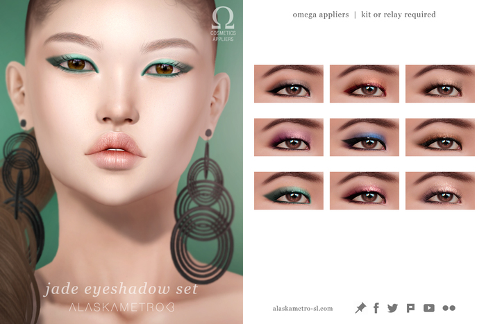 alaskametro<3 "Jade" eyeshadow | OMEGA applier HUD | Classic/Bakes-on-Mesh