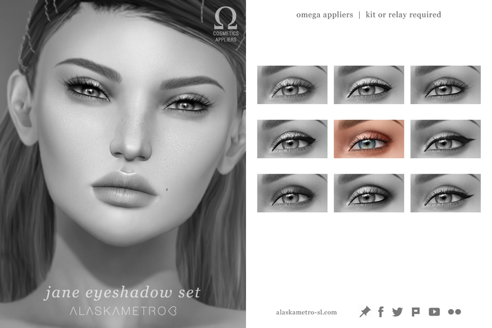 alaskametro<3 "Jane" eyeshadow TESTER | OMEGA applier HUD | Classic/Bakes-on-Mesh