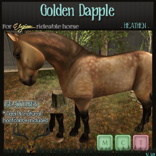 [. HEATHEN .] Elysian Rideable Skin -Golden Dapple- {REZ}