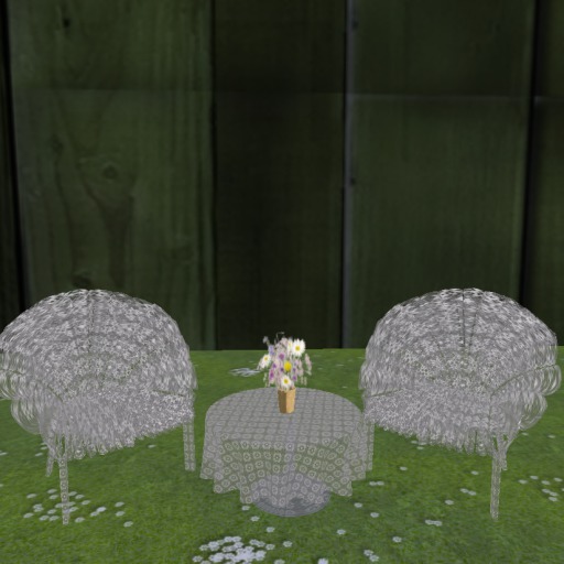 White Wrought Iron Lacey Patio Set Boxed