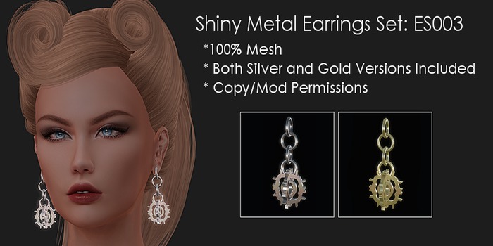 EustaceSeven ES003 Shiny Metal Earrings Package