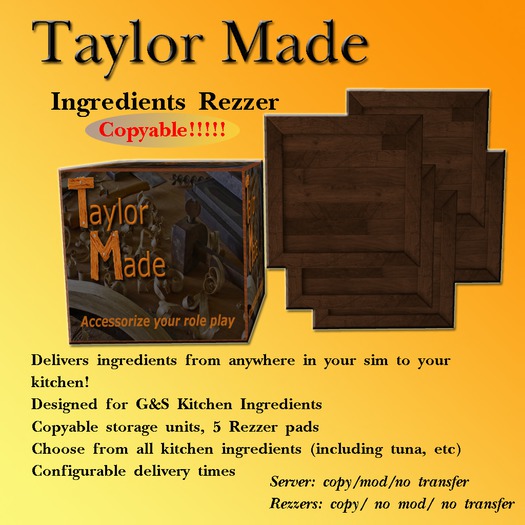 TM - G&S Ingredient Delivery System - Server and Rezzers