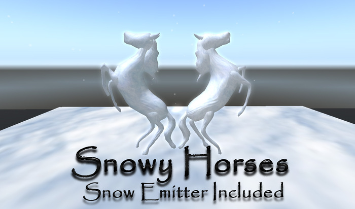 .::Snowy Horses Statue::. (Boxed)