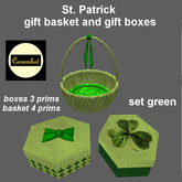 St. Patrick gift basket and gift boxes set green