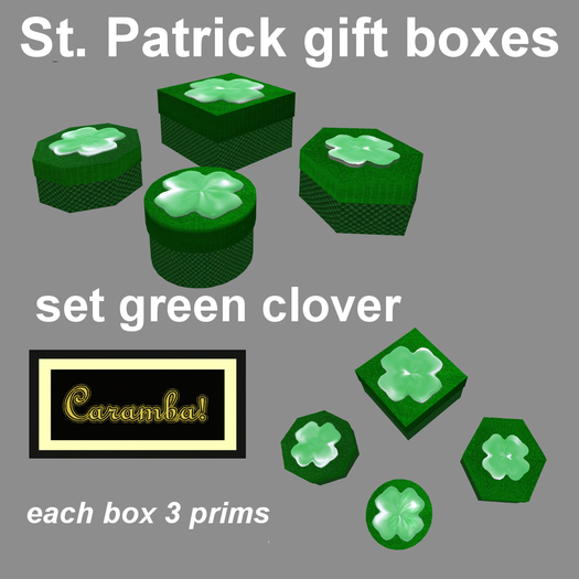 St. Patrick gift boxes set - green clover