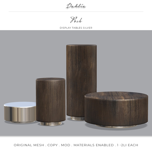 Dahlia - Posh - Display - Tables - Wood & Silver