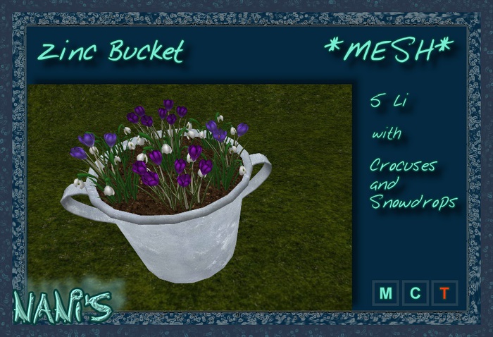 NANI's Zinc Bucket mixed Springflowers