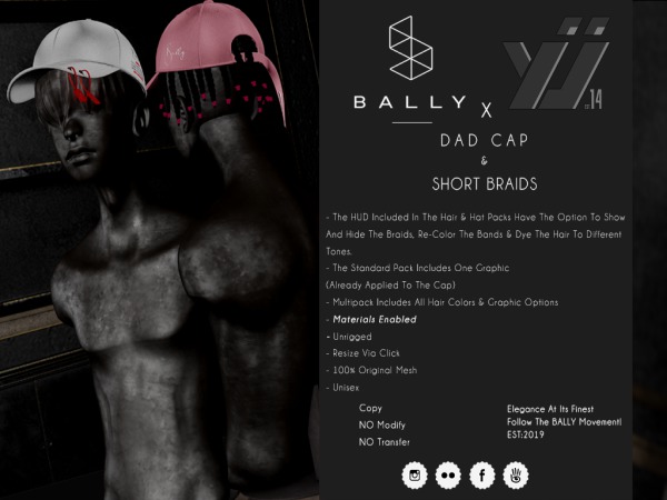 BALLY x YUTH // CAP & SHORT BRAIDS "BLK"