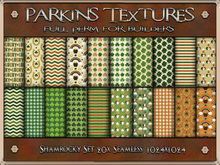 Parkins Textures - Shamrocky Set - 20x Full Perm Seamless 1024x1024 - Fabric, Clothing, Cloth, St Patricks Day, Shamrock