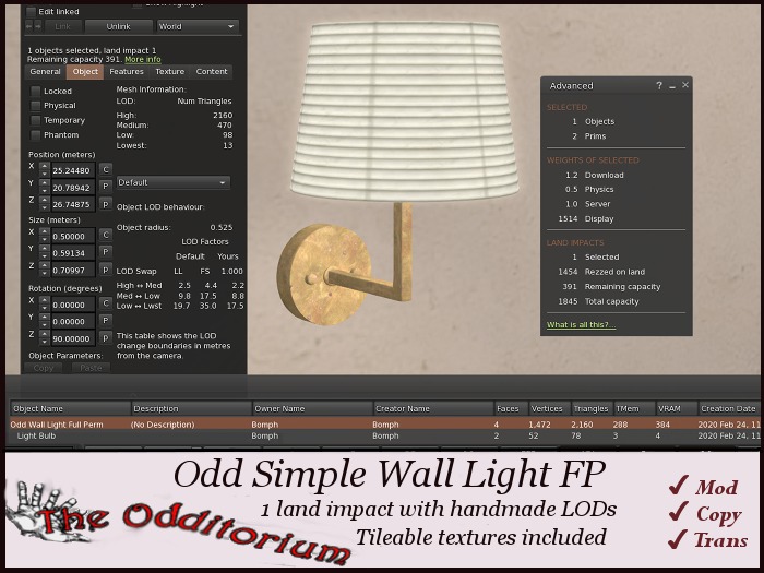 Odd Simple Wall Light Full Perm