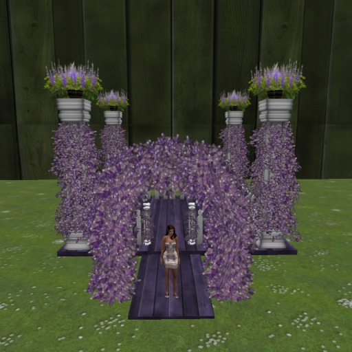 Outdoor Purple Lit Vines Gazebo withArch